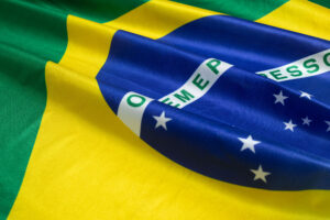 Bandeira do Brasil estampada com tecido para comunicação visual Delfim Flag